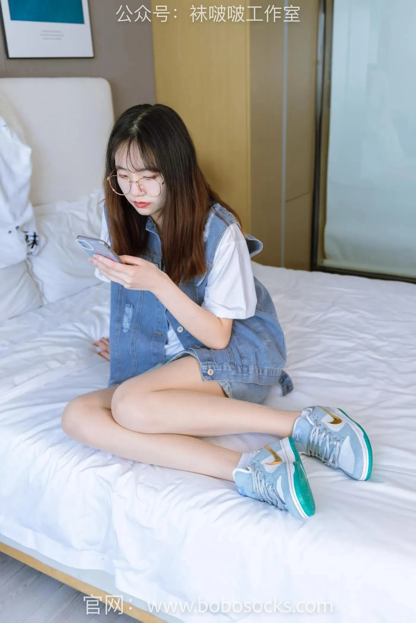 [BoBoSocks袜啵啵]NO.123 小甜豆-板鞋、白棉袜、肉丝 [140P]插图9